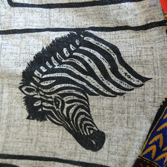 Handmade African Bright Orange & Blue Printed Zebra Dress - Picture 4 of 8